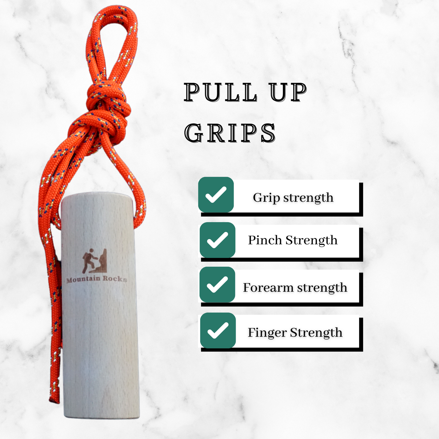 Wooden Hand Grips for Pinch Strength Pull Up  and Grip Strength