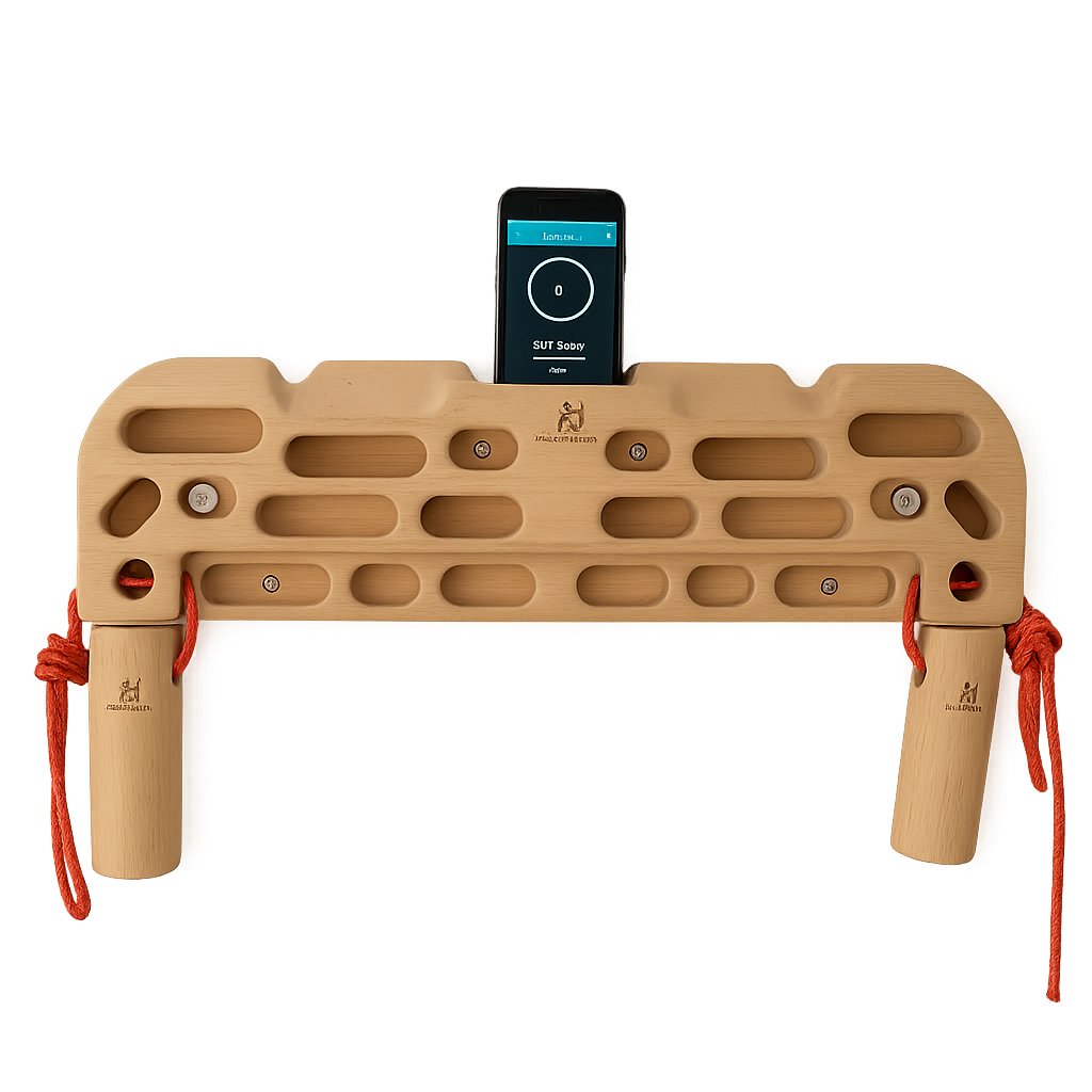 Wooden Hangboard Climbing Wildwood 2100 with Pull Up Hand Grip Combo Deal