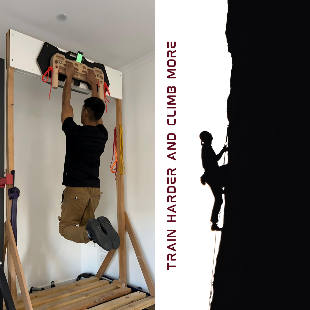 Wooden Hangboard Climbing Wildwood 2100 with Pull Up Hand Grip Combo Deal