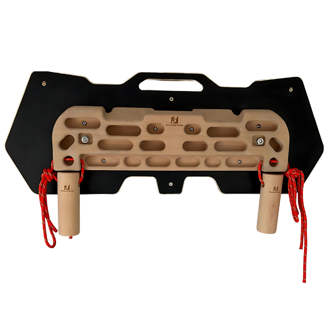 Wooden Hangboard Climbing Wildwood 2100 with Pull Up Hand Grip Combo Deal