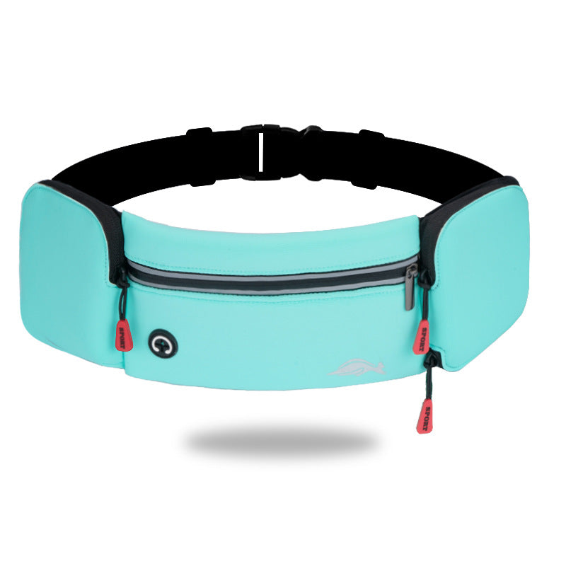 Waist Bag Sports Climbing Hiking Racing Gym Fitness Lightweight Unisex Belt Water Bottle Waist Pack Sky Blue Without kettle