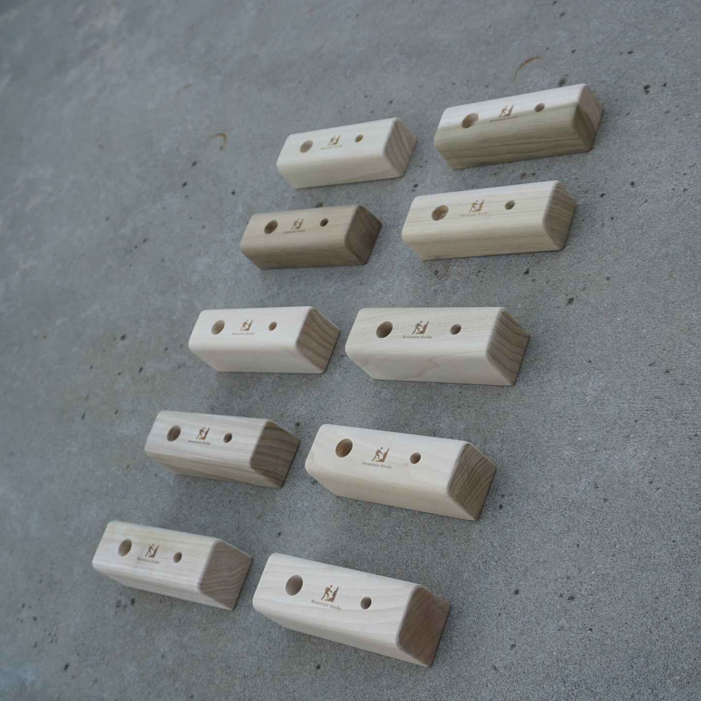 Mountain Rocks 10 Piece Wooden Rock Climbing Pinch Holds