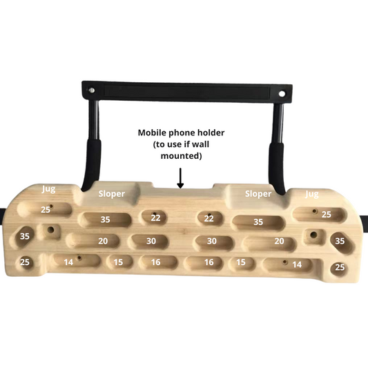 MOUNTAIN ROCKS climbing training equipment Mountain Rocks Wooden Climbing Hangboard Wildwood 2100 with pull-up bar for finger and grip strength | No Nail fingerboard