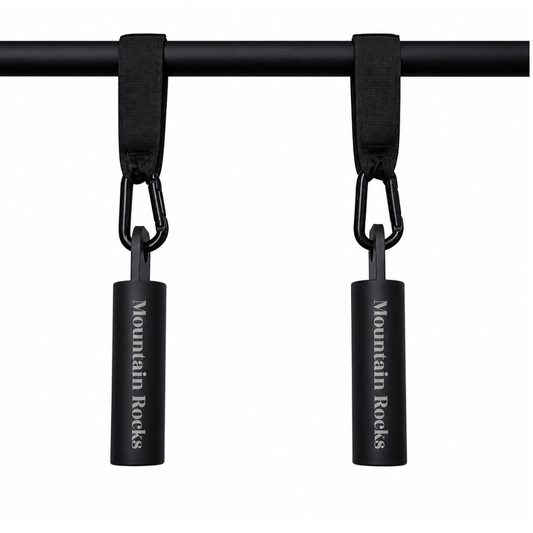 Steel Pull Up Piston Grips with Straps & Carabiners for Grip Strength Training