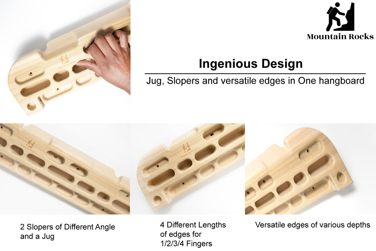 Grip Strength For Beginners Bundle- Hangboard HB2001 with Pinch Block