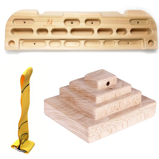 Grip Strength For Beginners Bundle- Hangboard HB2001 with Pinch Block