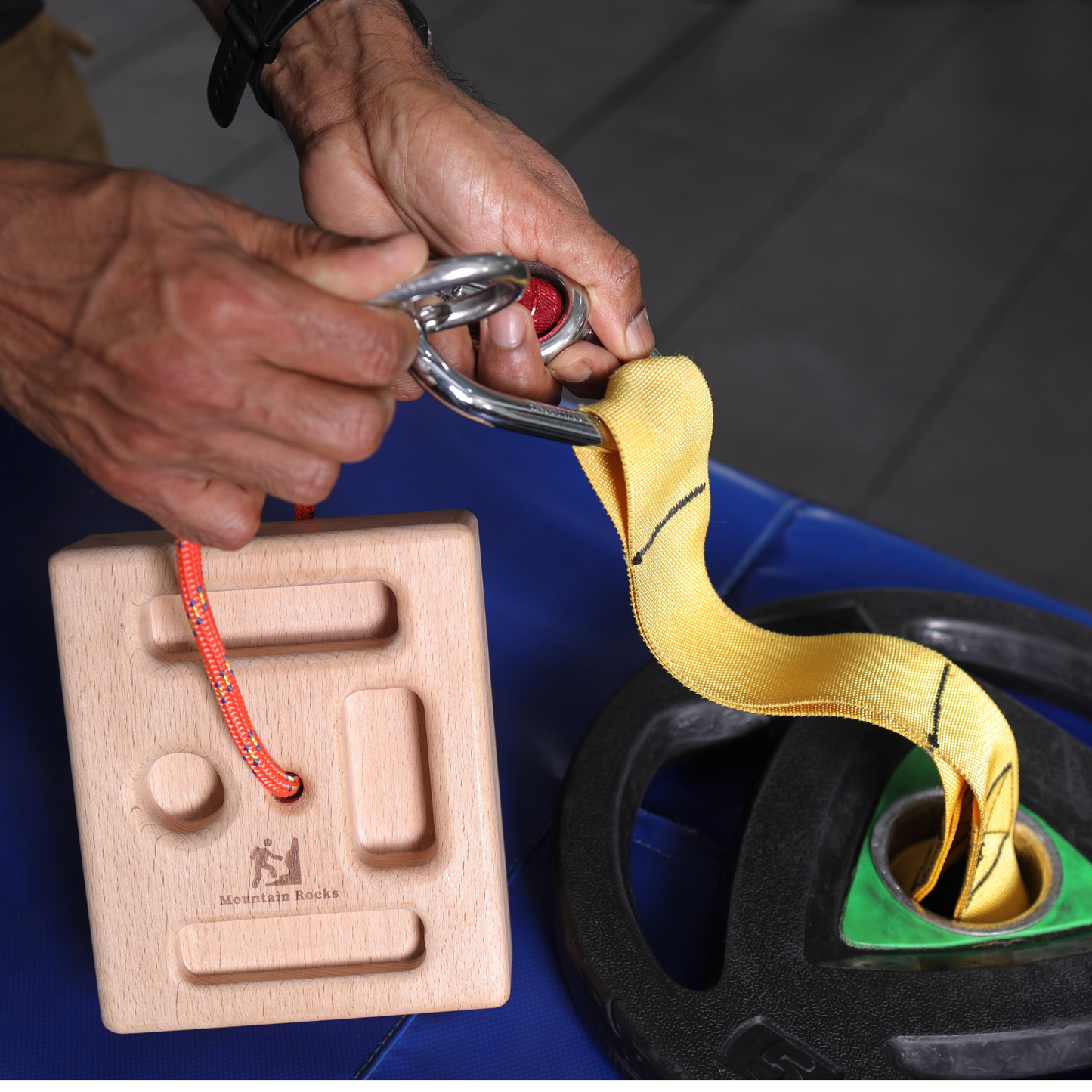 Portable Hangboard with Strap Loading Pin