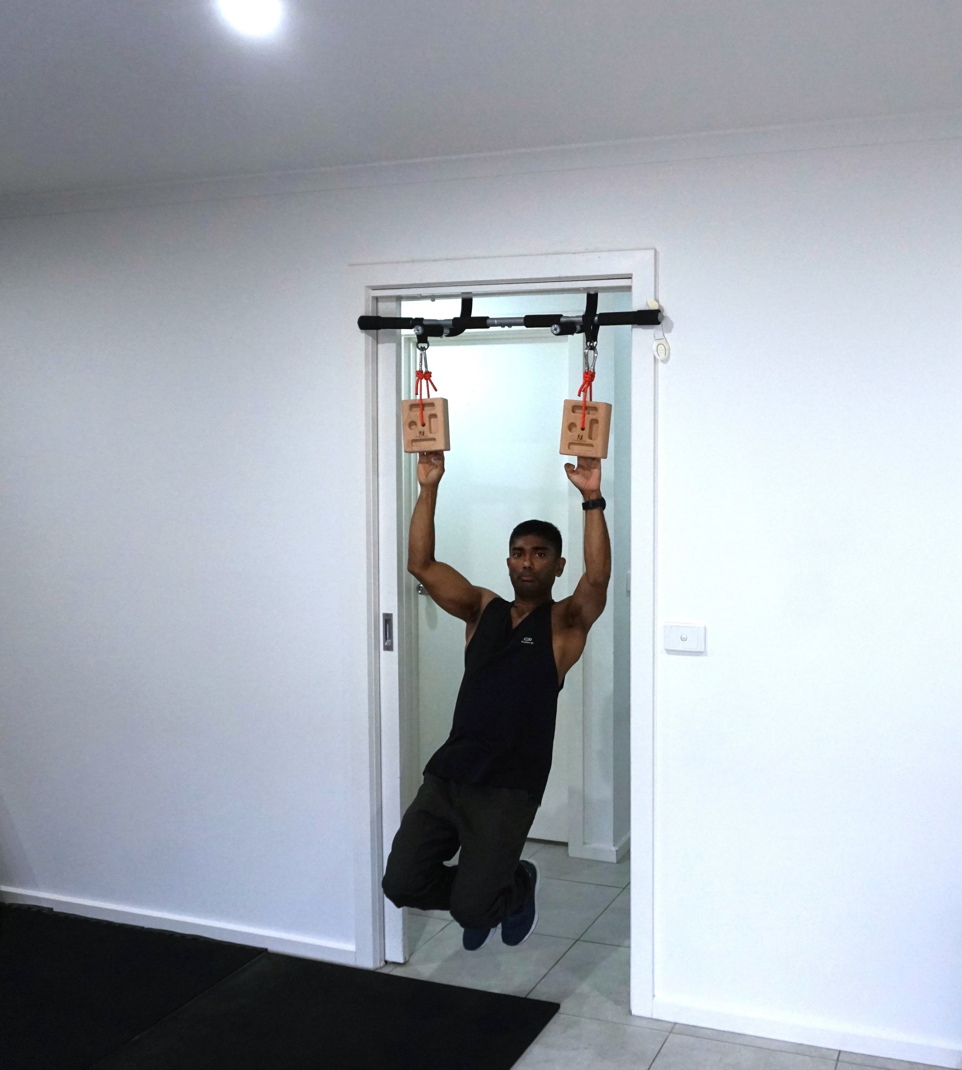 Portable Hangboard with Strap Loading Pin