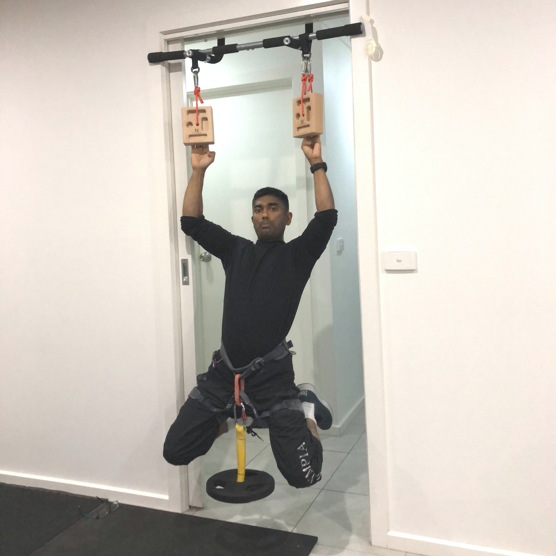 Portable Hangboard with Strap Loading Pin