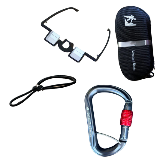 MOUNTAIN ROCKS Mountain Rocks Belay Essentials Bundle | Lightweight Belay Glasses + HMS Locking Carabiner