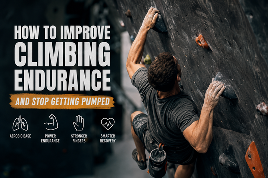 a climber climbing in an indoor climbing gym