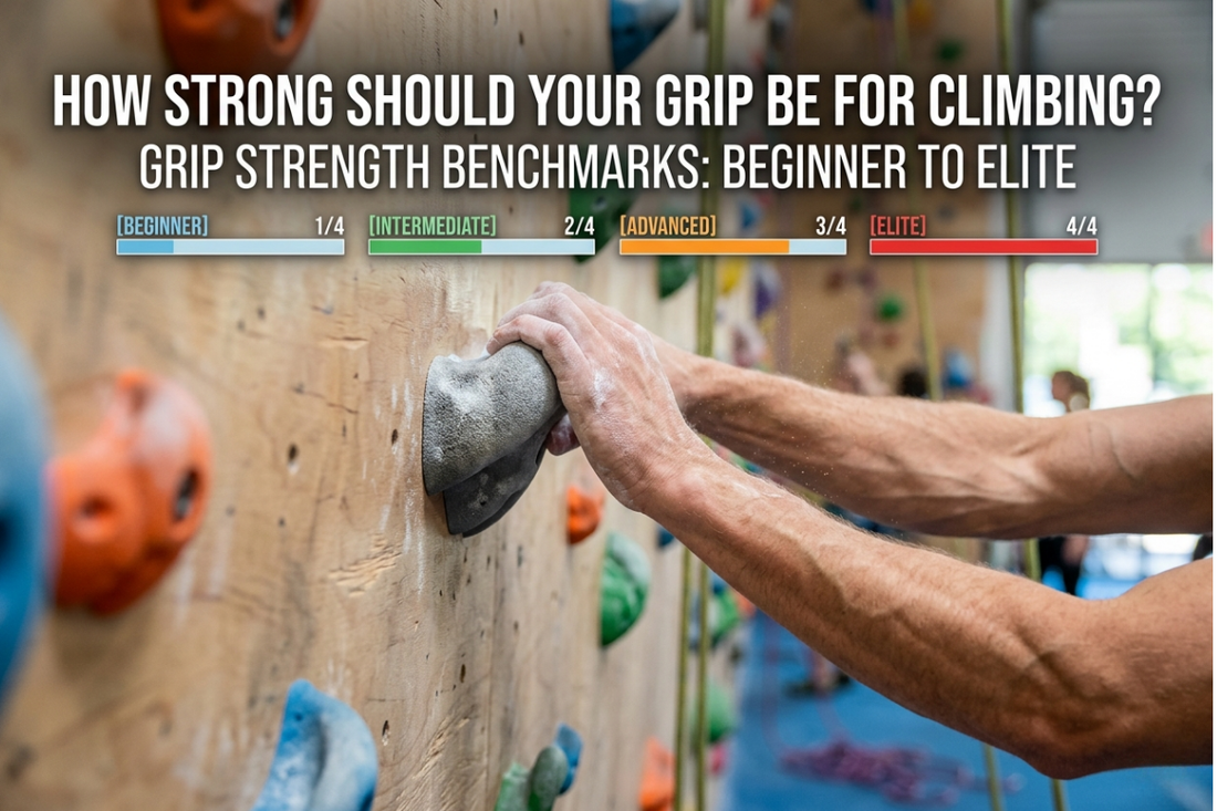 How Strong Should Your Grip Be for Climbing? Grip Strength Benchmarks for Beginners to Elite Climbers