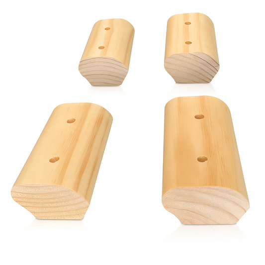Four Piece Wooden Bouldering Jugs – Dual-Sided Rock Climbing Holds | Fun, Durable & Beginner-Friendly