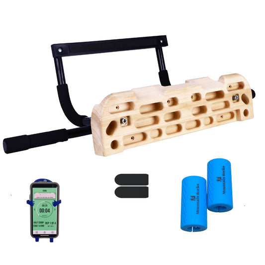 Wooden Rock Climbing Hanboard on a pull up bar