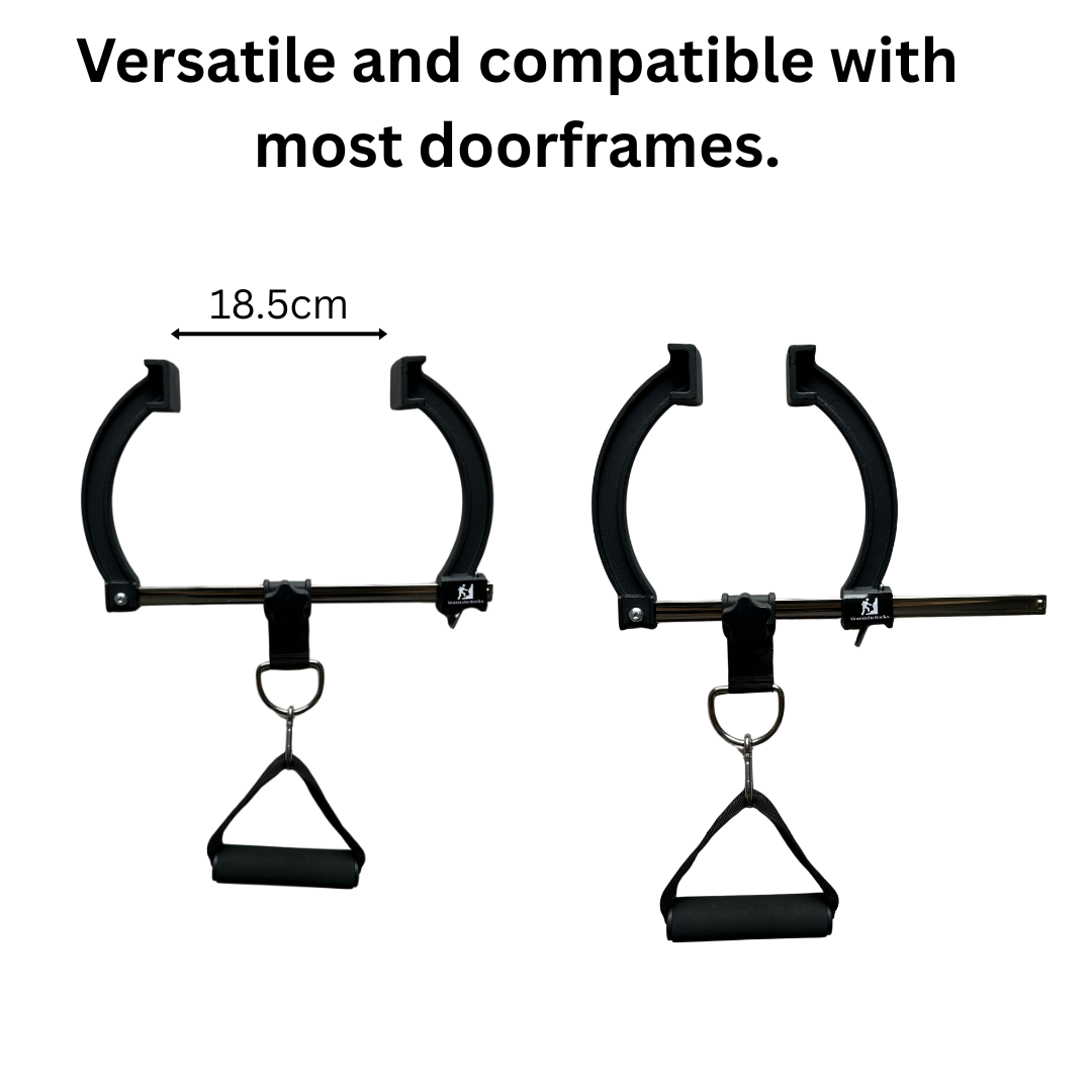 Mountain Rocks Quick Mount Adjustable Doorframe Pull-Up Bar – No Screws Required, Width-Locking Design,
