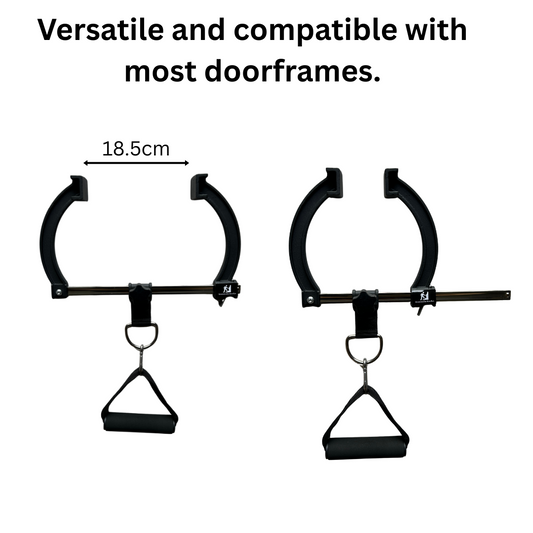Mountain Rocks Quick Mount Adjustable Doorframe Pull-Up Bar – No Screws Required, Width-Locking Design,