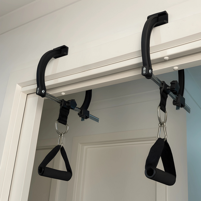 Mountain Rocks Quick Mount Adjustable Doorframe Pull-Up Bar – No Screws Required, Width-Locking Design,