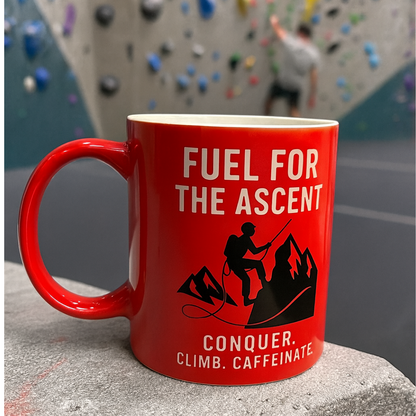 Mountain Rocks Climbing Mug - Fuel for The Ascent Motivational Design – 11oz – Dishwasher & Microwave Safe.