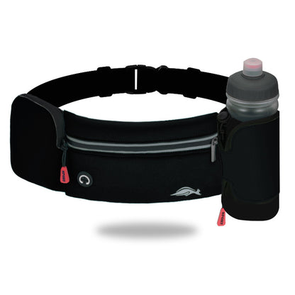 Waist Bag Sports Climbing Hiking Racing Gym Fitness Lightweight Unisex Belt Water Bottle Waist Pack Black With kettle