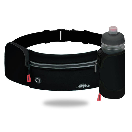 Waist Bag Sports Climbing Hiking Racing Gym Fitness Lightweight Unisex Belt Water Bottle Waist Pack Black With kettle