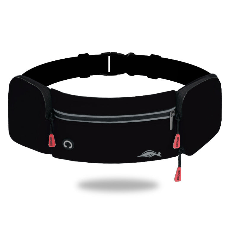 Waist Bag Sports Climbing Hiking Racing Gym Fitness Lightweight Unisex Belt Water Bottle Waist Pack Black Without kettle