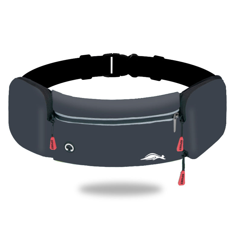 Waist Bag Sports Climbing Hiking Racing Gym Fitness Lightweight Unisex Belt Water Bottle Waist Pack Dark Grey Without kettle