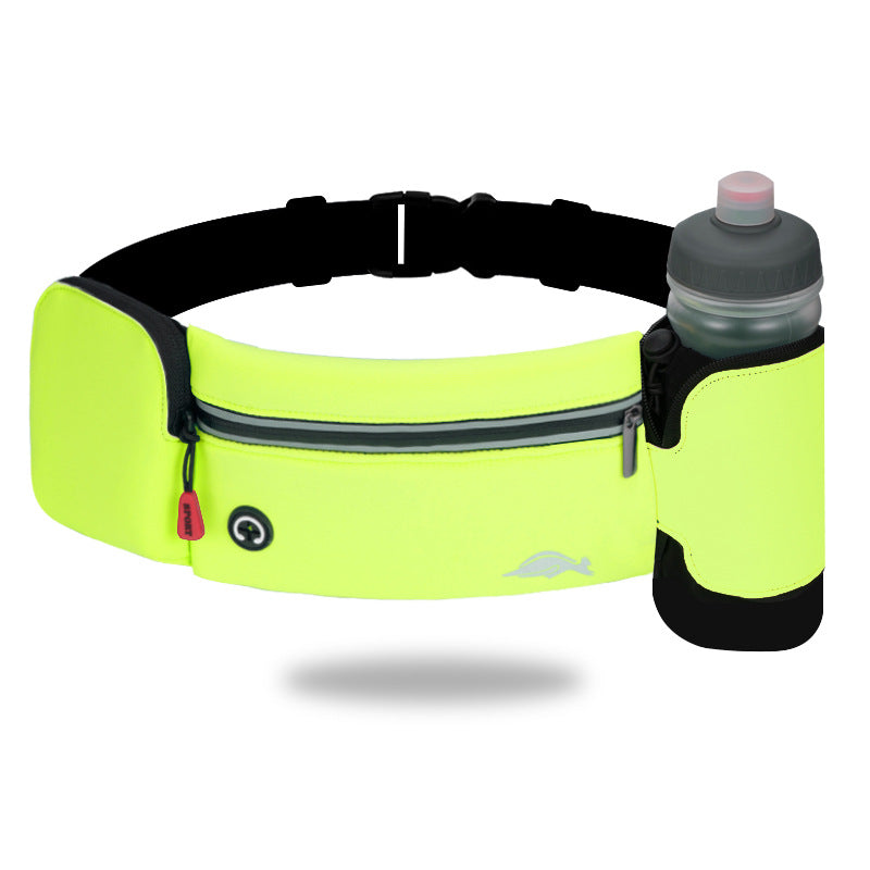 Waist Bag Sports Climbing Hiking Racing Gym Fitness Lightweight Unisex Belt Water Bottle Waist Pack Green With kettle