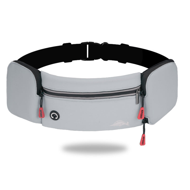 Waist Bag Sports Climbing Hiking Racing Gym Fitness Lightweight Unisex Belt Water Bottle Waist Pack Grey Without kettle