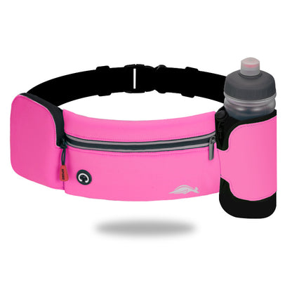 Waist Bag Sports Climbing Hiking Racing Gym Fitness Lightweight Unisex Belt Water Bottle Waist Pack Rose Red With kettle