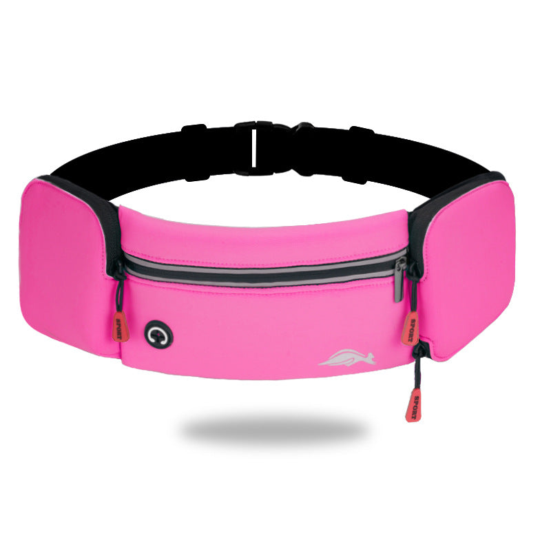 Waist Bag Sports Climbing Hiking Racing Gym Fitness Lightweight Unisex Belt Water Bottle Waist Pack Rose Red Without kettle