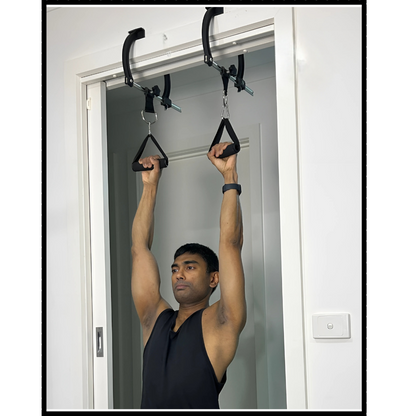 MOUNTAIN ROCKS Climbing training Adjustable Doorframe Pull-Up Bar: No Screws, Width-Lock Design