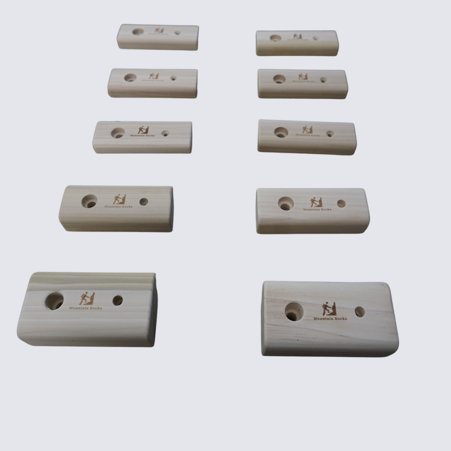 MOUNTAIN ROCKS climbing training equipment 24 Piece Wooden Rock Climbing/ Bouldering  Holds Bundle for climbing and strength training