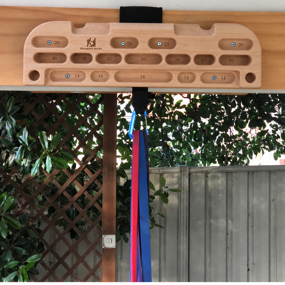 Mountain Rocks Wildwood HB2001 Wooden Hangboard with Back Strap