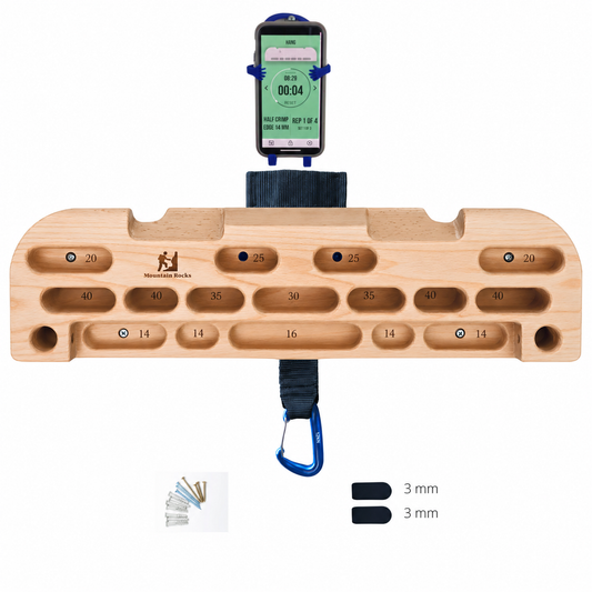 Mountain Rocks Wildwood HB2001 Wooden Hangboard with Back Strap