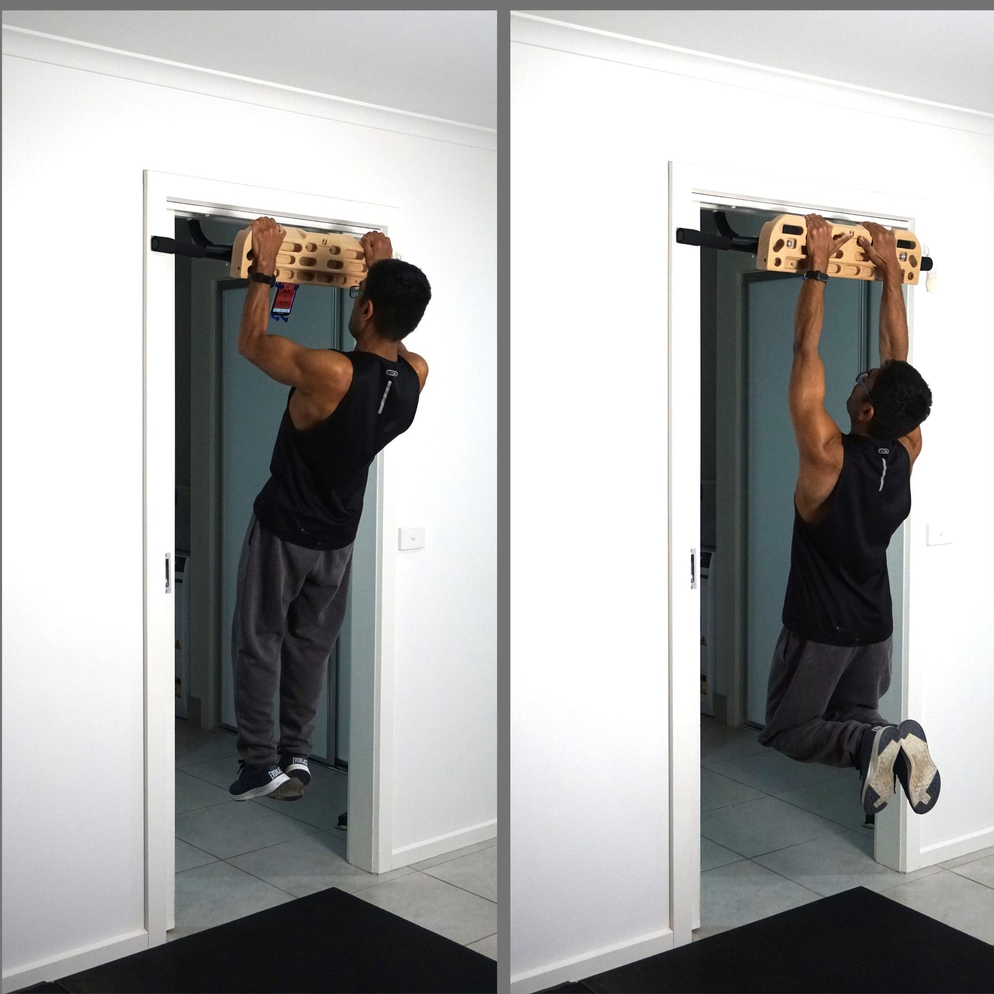 MOUNTAIN ROCKS climbing training equipment Mountain Rocks Wooden Climbing Hangboard Wildwood 2100 with pull-up bar for finger and grip strength | No Nail fingerboard