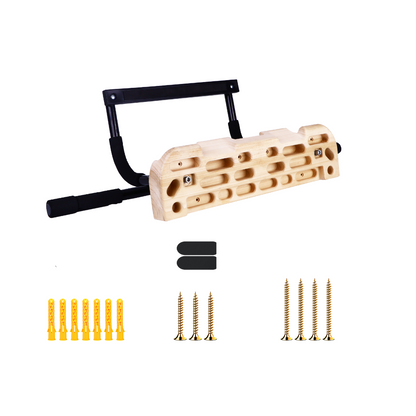 MOUNTAIN ROCKS climbing training equipment Mountain Rocks Wooden Climbing Hangboard Wildwood 2100 with pull-up bar for finger and grip strength | No Nail fingerboard