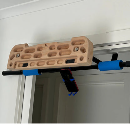 MOUNTAIN ROCKS climbing training equipment Mountain Rocks Wooden Climbing Hangboard Wildwood 2100 with pull-up bar for finger and grip strength | No Nail fingerboard