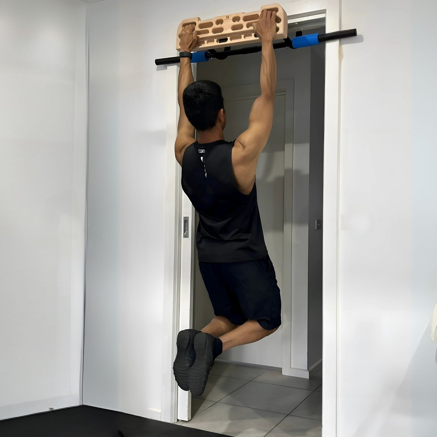 MOUNTAIN ROCKS climbing training equipment Mountain Rocks Wooden Climbing Hangboard Wildwood 2100 with pull-up bar for finger and grip strength | No Nail fingerboard