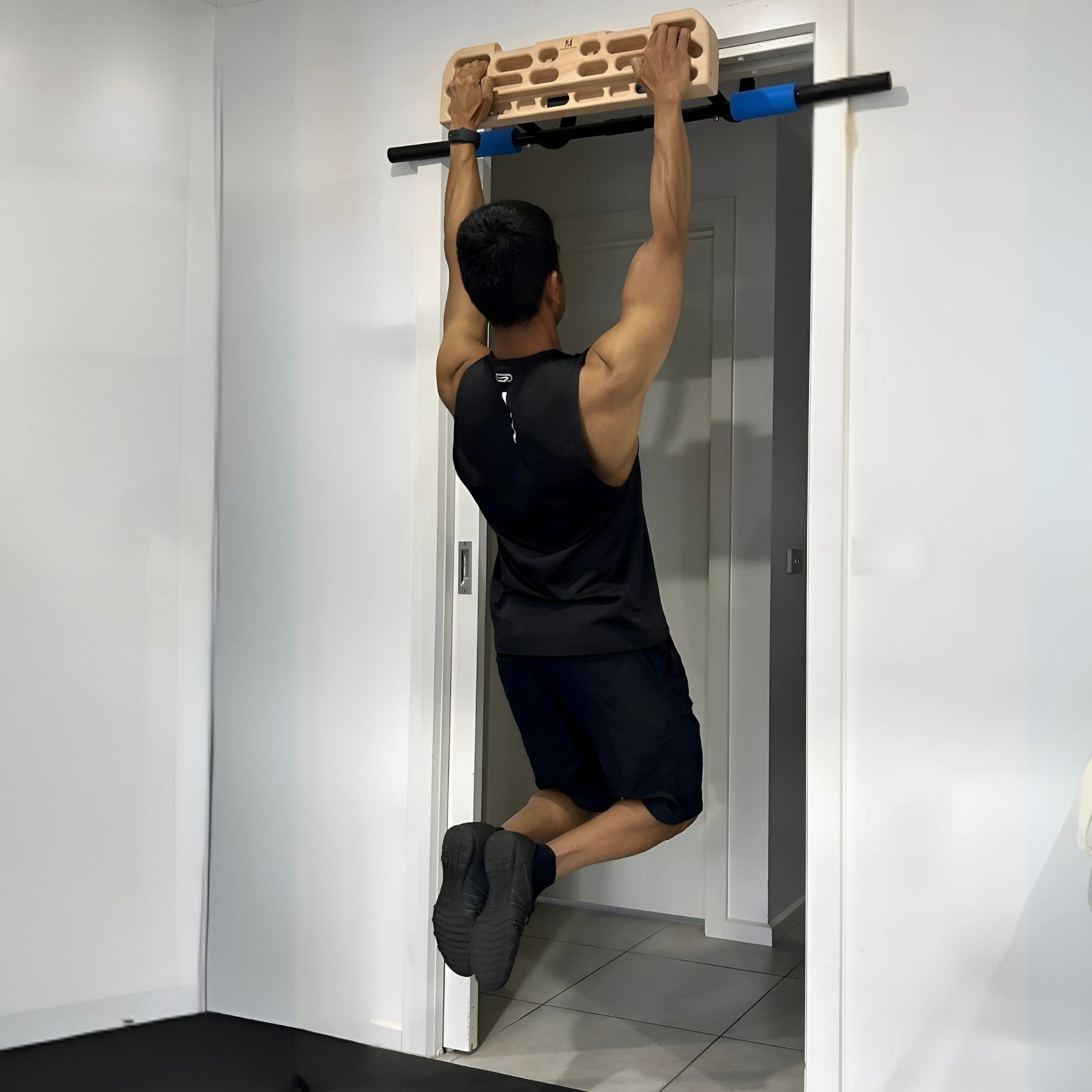 MOUNTAIN ROCKS climbing training equipment Mountain Rocks Wooden Climbing Hangboard Wildwood 2100 with pull-up bar for finger and grip strength | No Nail fingerboard