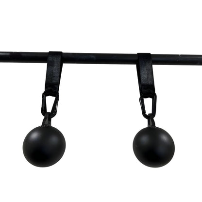 Pull Up Grip Ball Training Bundle with Straps & Carabiners