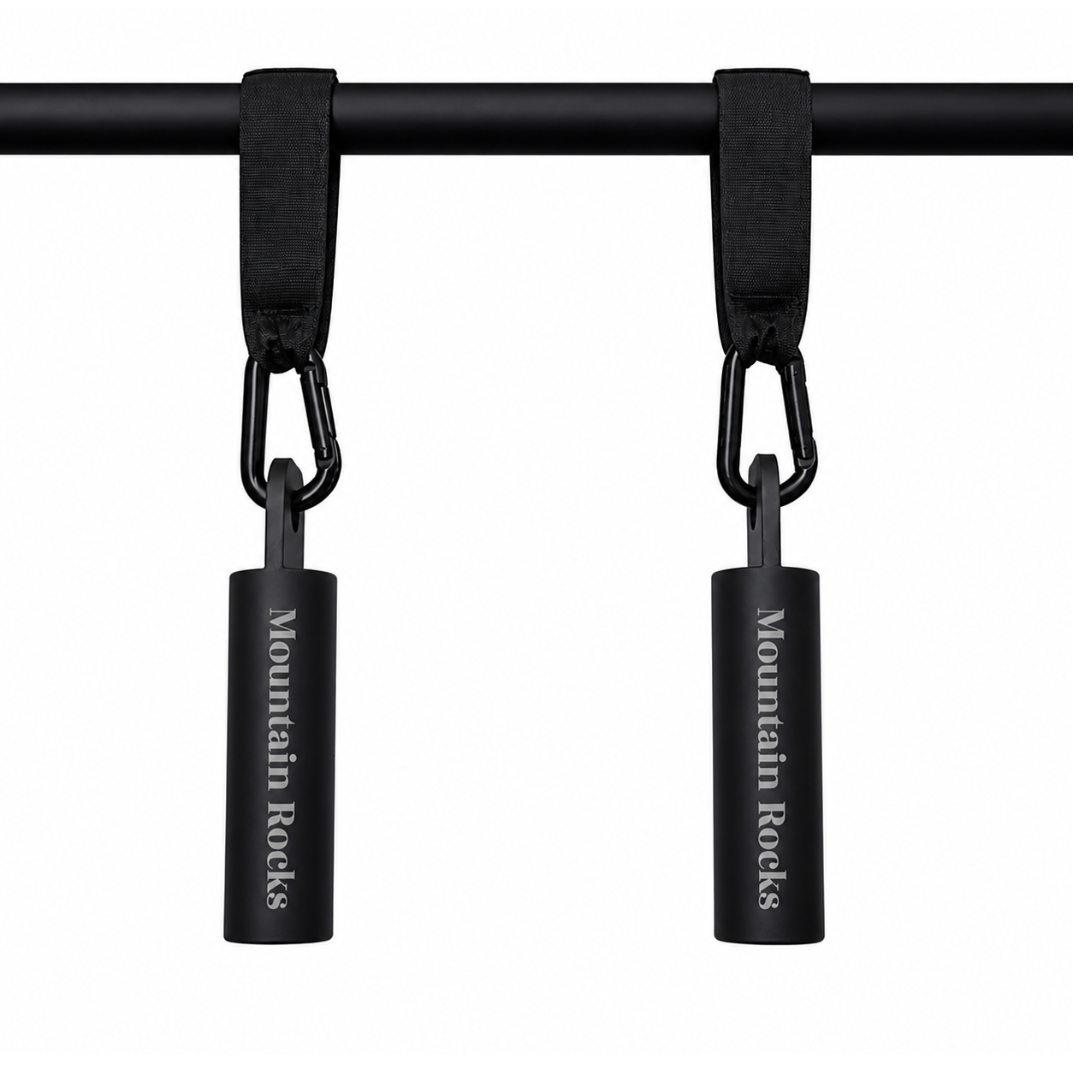 Steel Pull Up Piston Grips with Straps & Carabiners for Grip Strength Training