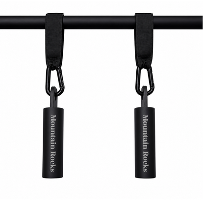 Steel Pull Up Piston Grips with Straps & Carabiners for Grip Strength Training