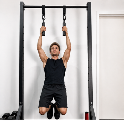 Steel Pull Up Piston Grips with Straps & Carabiners for Grip Strength Training