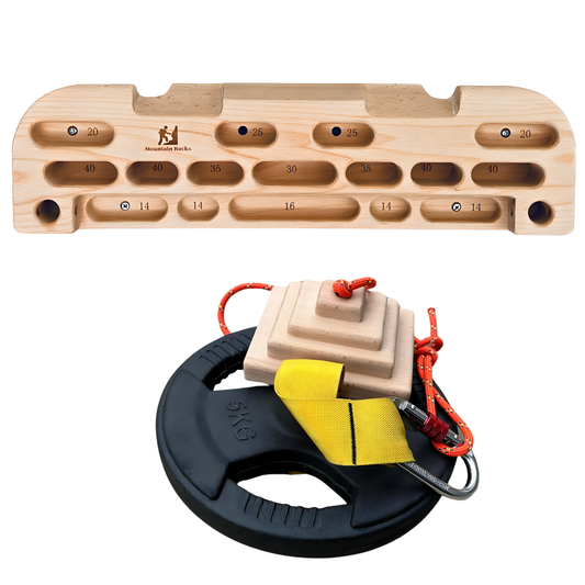 Grip Strength For Beginners Bundle- Wildwod Hangboard HB2001 with Pinch Block