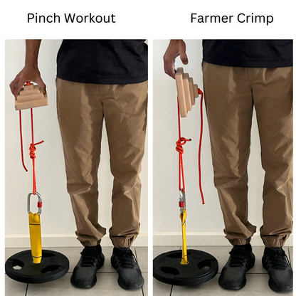 Grip Strength For Beginners Bundle- Wildwod Hangboard HB2001 with Pinch Block