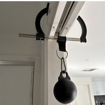 Mountain Rocks Portable Climbing Grip Training Kit – Doorframe Pull-Up Bars + Steel Grip Balls (9 cm)