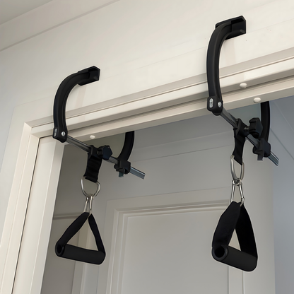 Mountain Rocks Portable Climbing Grip Training Kit – Doorframe Pull-Up Bars + Steel Grip Balls (9 cm)