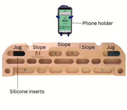 MOUNTAIN ROCKS Mountain Rocks Hangboard Wildwood 2001 - Premium Wooden Climbing Training Board with Multi-Grip Options for Finger Strength and Home Workouts