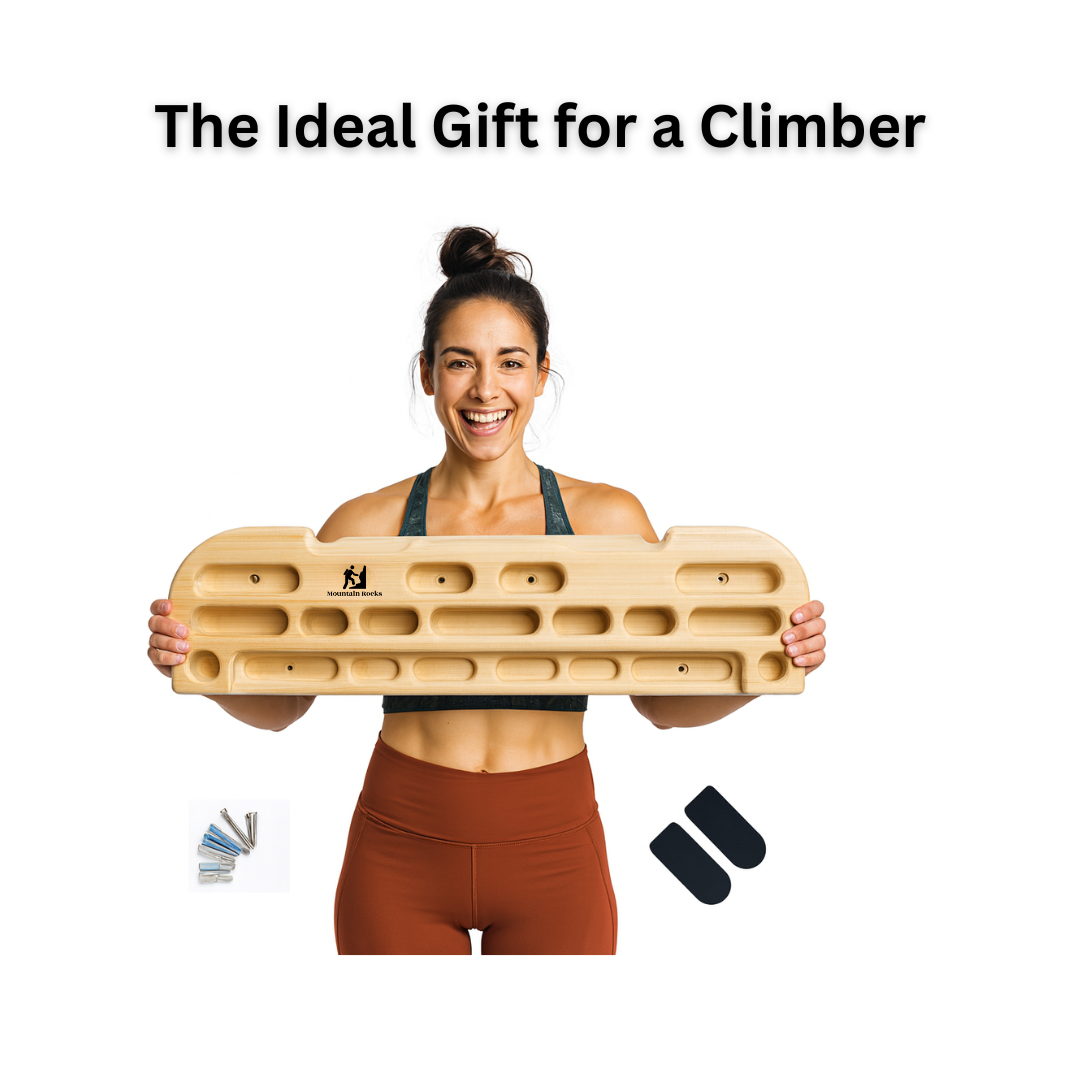 MOUNTAIN ROCKS Mountain Rocks Hangboard Wildwood 2001 - Premium Wooden Climbing Training Board with Multi-Grip Options for Finger Strength and Home Workouts