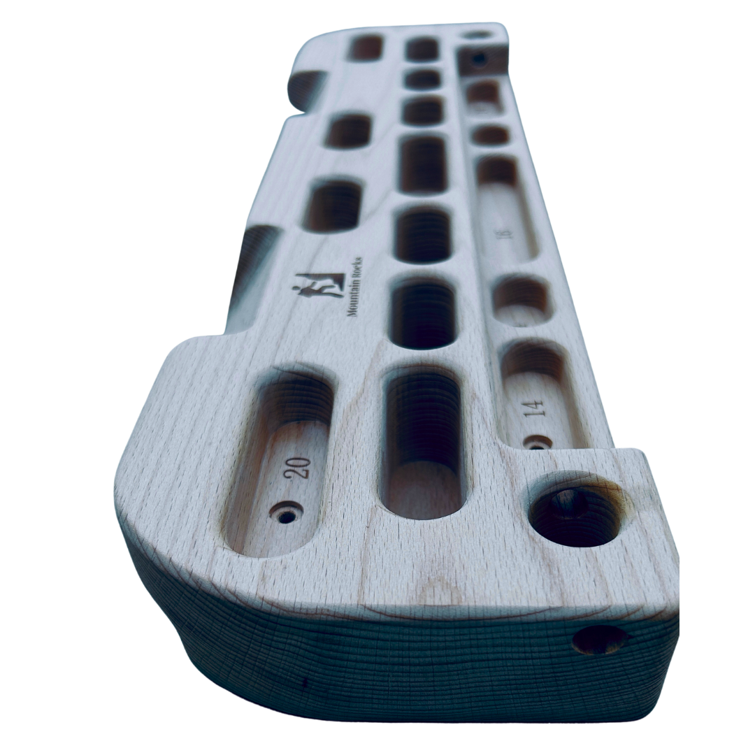 Mountain Rocks Hangboard Wildwood 2001 - Premium Wooden Climbing Training Board with Multi-Grip Options for Finger Strength and Home Workouts